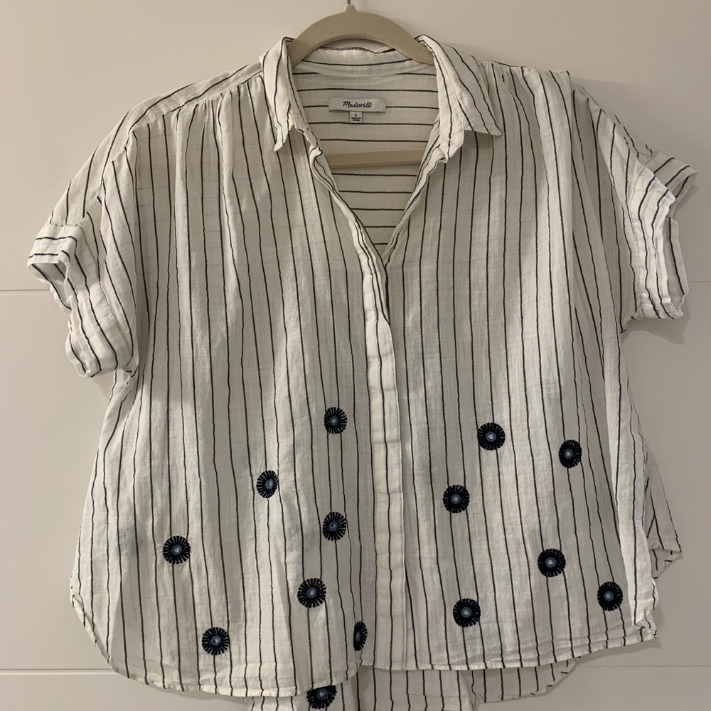 Madewell Womens Embroidered Cotton Shirt